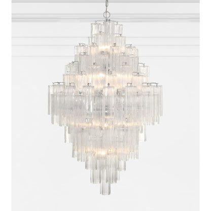 Addis 20 Light Crystal Waterfall Chandelier Aged Brass - Zelno Lighting