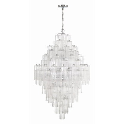 Addis 20 Light Crystal Waterfall Chandelier Aged Brass - Zelno Lighting