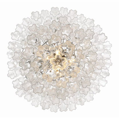 Addis 20 Light Crystal Waterfall Chandelier Aged Brass - Zelno Lighting