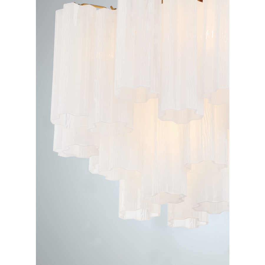 Addis 4 Light 18 in. Waterfall Chandelier White Glass - Zelno Lighting