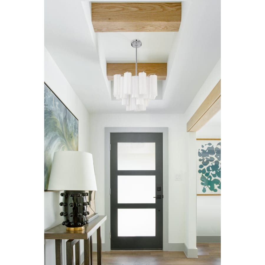 Addis 4 Light 18 in. Waterfall Chandelier White Glass - Zelno Lighting