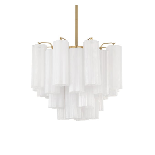 Addis 4 Light 18 in. Waterfall Chandelier White Glass - Zelno Lighting
