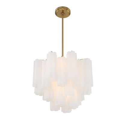 Addis 4 Light 18 in. Waterfall Chandelier White Glass - Zelno Lighting