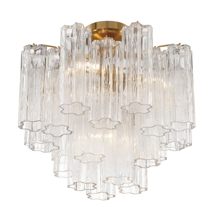 Addis 4 - Light 18" Semi - Flush Waterfall Ceiling Fixture Clear Glass - Zelno Lighting