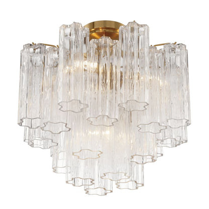 Addis 4 - Light 18" Semi - Flush Waterfall Ceiling Fixture Clear Glass - Zelno Lighting