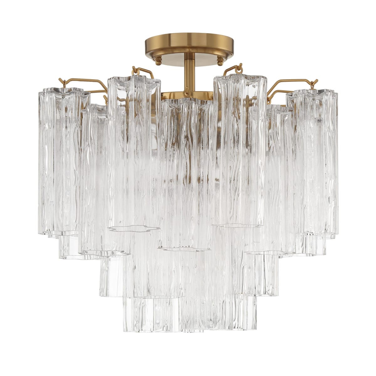 Addis 4 - Light 18" Semi - Flush Waterfall Ceiling Fixture Clear Glass - Zelno Lighting