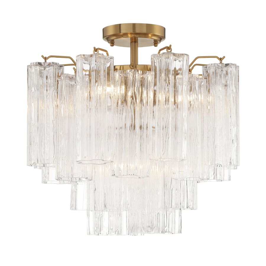 Addis 4 - Light 18" Semi - Flush Waterfall Ceiling Fixture Clear Glass - Zelno Lighting
