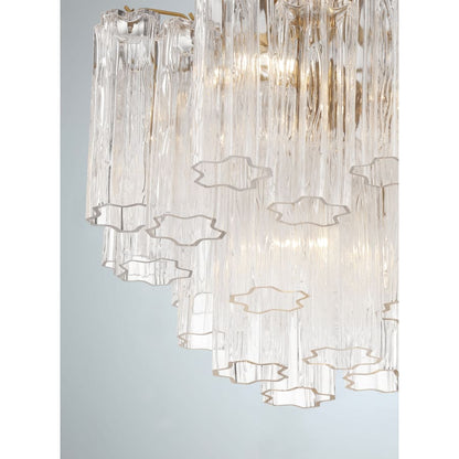 Addis 4 - Light 18" Semi - Flush Waterfall Ceiling Fixture Clear Glass - Zelno Lighting