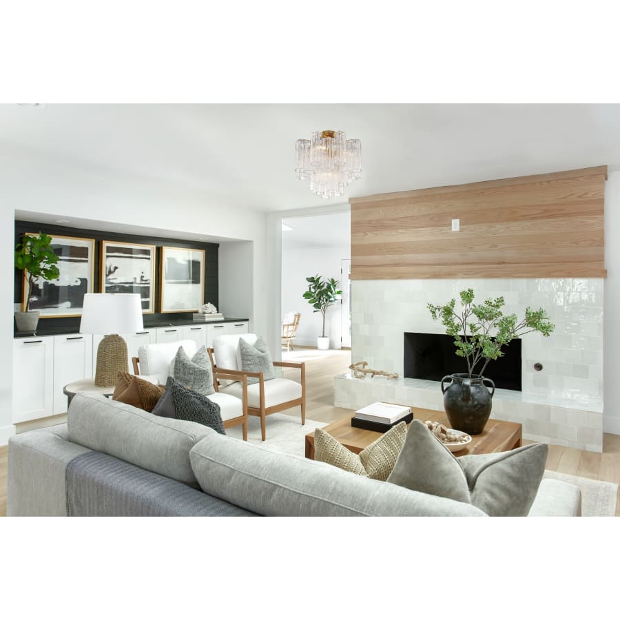 Addis 4 - Light 18" Semi - Flush Waterfall Ceiling Fixture Clear Glass - Zelno Lighting