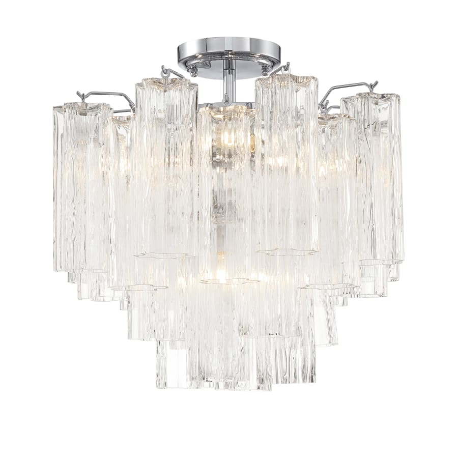 Addis 4 - Light 18" Semi - Flush Waterfall Ceiling Fixture Clear Glass - Zelno Lighting