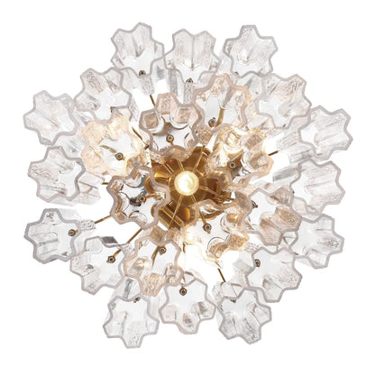 Addis 4 - Light 18" Semi - Flush Waterfall Ceiling Fixture Clear Glass - Zelno Lighting