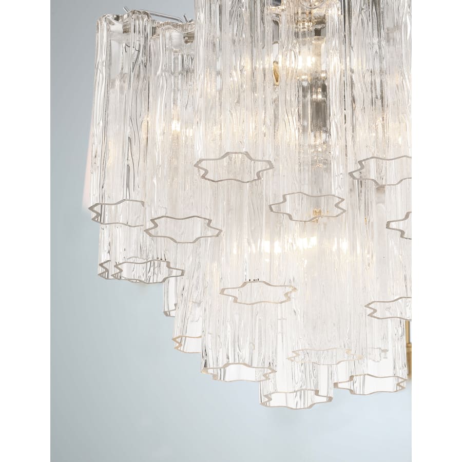 Addis 4 - Light 18" Semi - Flush Waterfall Ceiling Fixture Clear Glass - Zelno Lighting