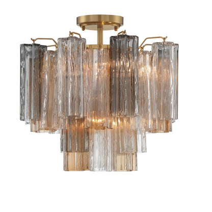 Addis 4 Light 18" Semi - Flush Waterfall Ceiling Fixture - Zelno Lighting