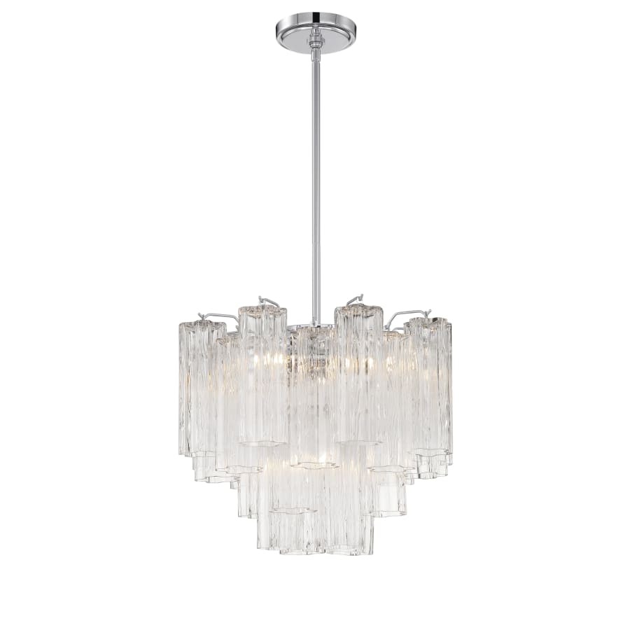 Addis 4 - Light 18in Waterfall Chandelier Clear Glass Aged Brass - Zelno Lighting