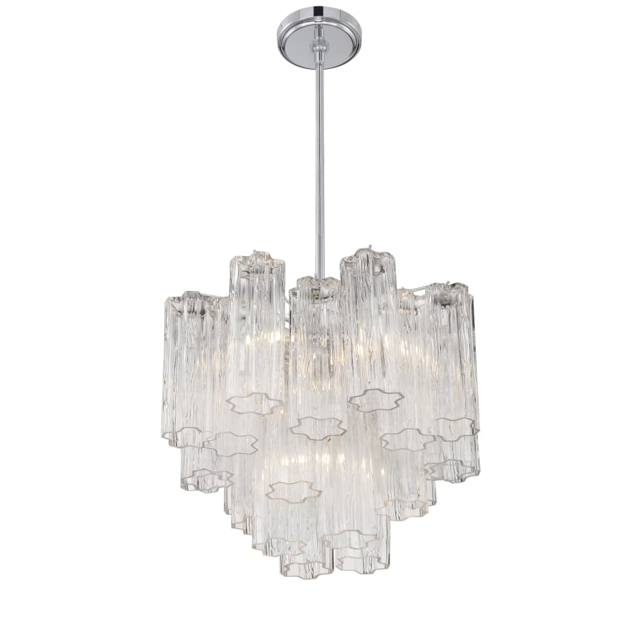 Addis 4 - Light 18in Waterfall Chandelier Clear Glass Aged Brass - Zelno Lighting