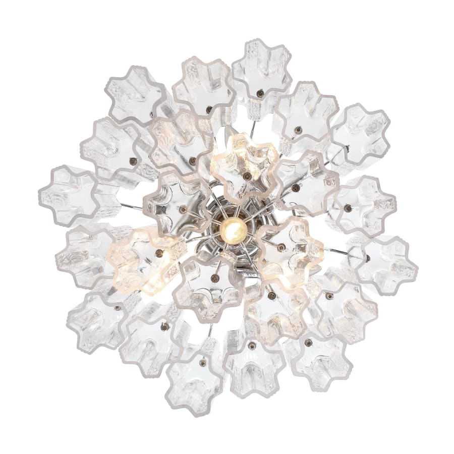 Addis 4 - Light 18in Waterfall Chandelier Clear Glass Aged Brass - Zelno Lighting