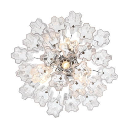 Addis 4 - Light 18in Waterfall Chandelier Clear Glass Aged Brass - Zelno Lighting