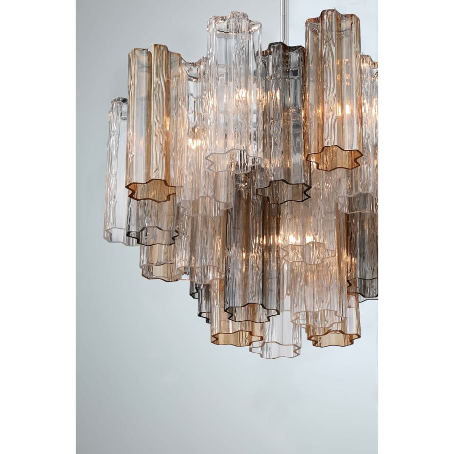 Addis 6 Light 20in Waterfall Chandelier Autumn Glass - Zelno Lighting