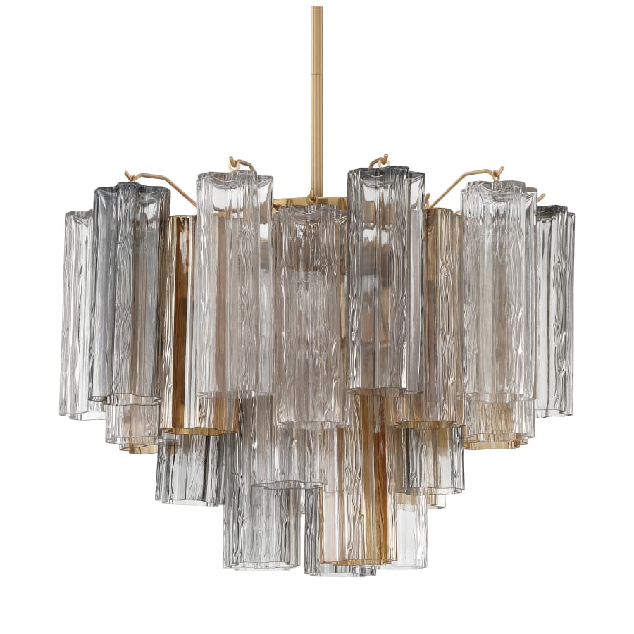 Addis 6 Light 20in Waterfall Chandelier Autumn Glass - Zelno Lighting
