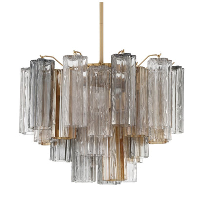 Addis 6 Light 20in Waterfall Chandelier Autumn Glass - Zelno Lighting