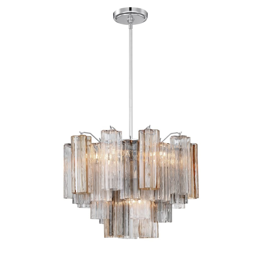 Addis 6 Light 20in Waterfall Chandelier Autumn Glass - Zelno Lighting