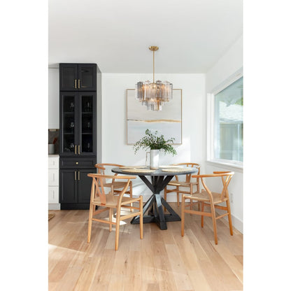 Addis 6 Light 20in Waterfall Chandelier Autumn Glass - Zelno Lighting