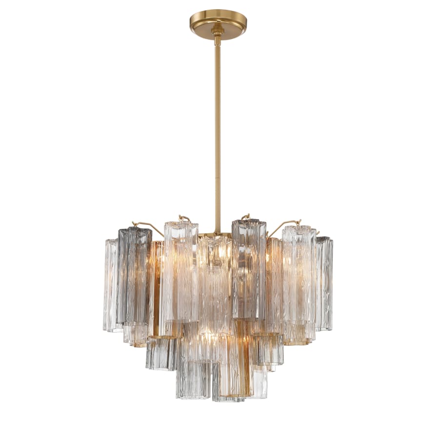 Addis 6 Light 20in Waterfall Chandelier Autumn Glass - Zelno Lighting