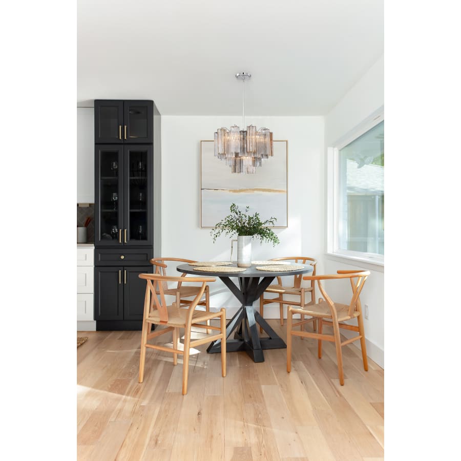 Addis 6 Light 20in Waterfall Chandelier Autumn Glass - Zelno Lighting