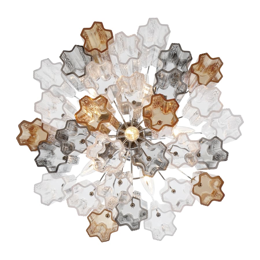 Addis 6 Light 20in Waterfall Chandelier Autumn Glass - Zelno Lighting