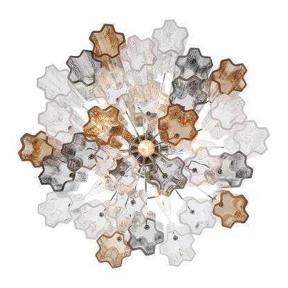 Addis 6 Light 20in Waterfall Chandelier Autumn Glass - Zelno Lighting
