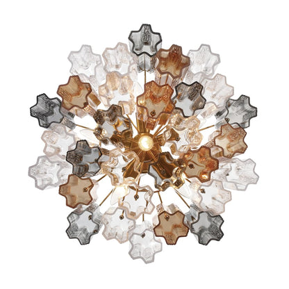 Addis 6 Light 20in Waterfall Chandelier Autumn Glass - Zelno Lighting