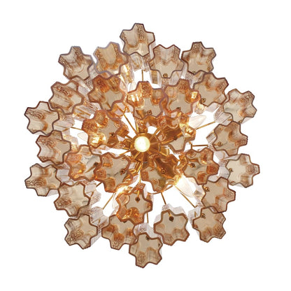 Addis 6 Light Waterfall Chandelier Aged Brass 20in Amber - Zelno Lighting