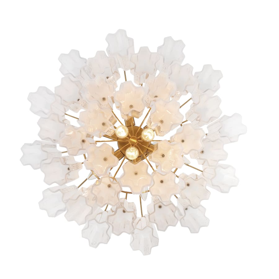 Addis 9 - Light 22 - Inch Waterfall Chandelier Aged Brass - Zelno Lighting