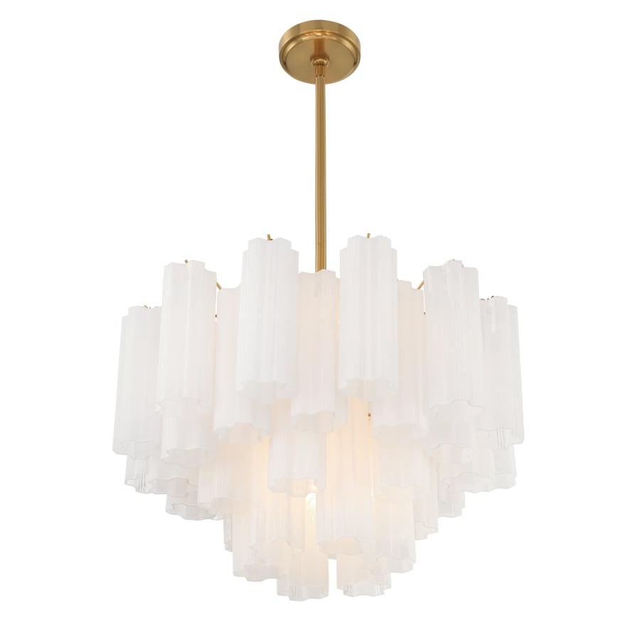 Addis 9 - Light 22 - Inch Waterfall Chandelier Aged Brass - Zelno Lighting
