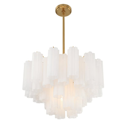 Addis 9 - Light 22 - Inch Waterfall Chandelier Aged Brass - Zelno Lighting