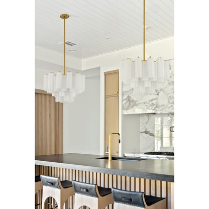 Addis 9 - Light 22 - Inch Waterfall Chandelier Aged Brass - Zelno Lighting