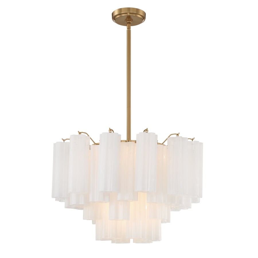 Addis 9 - Light 22 - Inch Waterfall Chandelier Aged Brass - Zelno Lighting