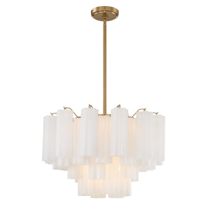 Addis 9 - Light 22 - Inch Waterfall Chandelier Aged Brass - Zelno Lighting