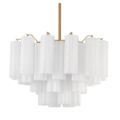 Addis 9 - Light 22 - Inch Waterfall Chandelier Aged Brass - Zelno Lighting