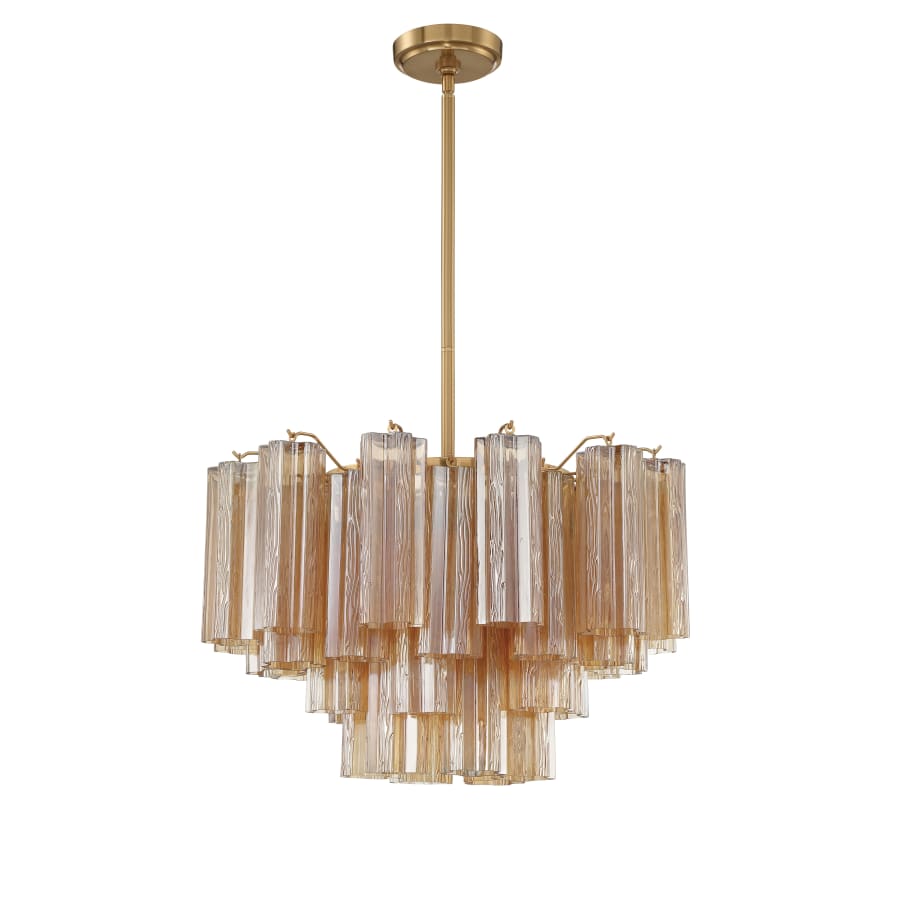 Addis 9 Light Waterfall Chandelier 22in Amber Glass - Zelno Lighting