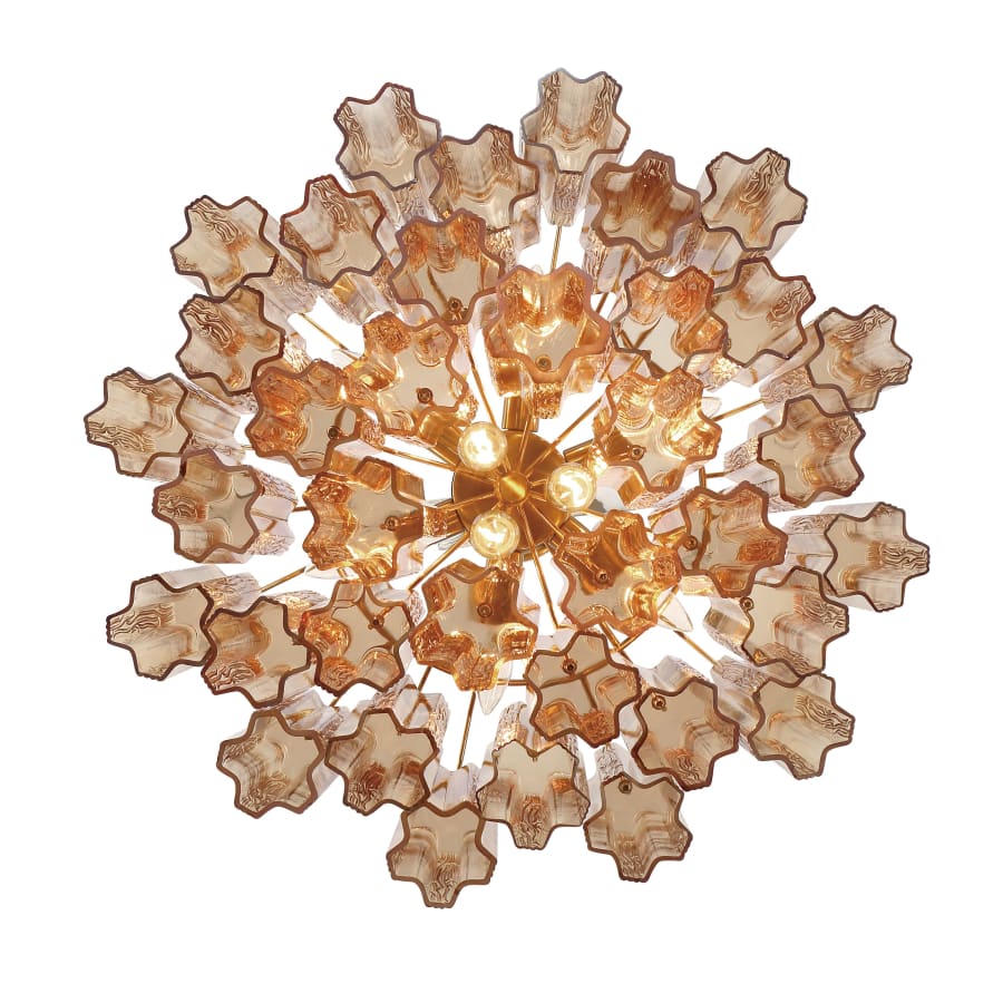 Addis 9 Light Waterfall Chandelier 22in Amber Glass - Zelno Lighting