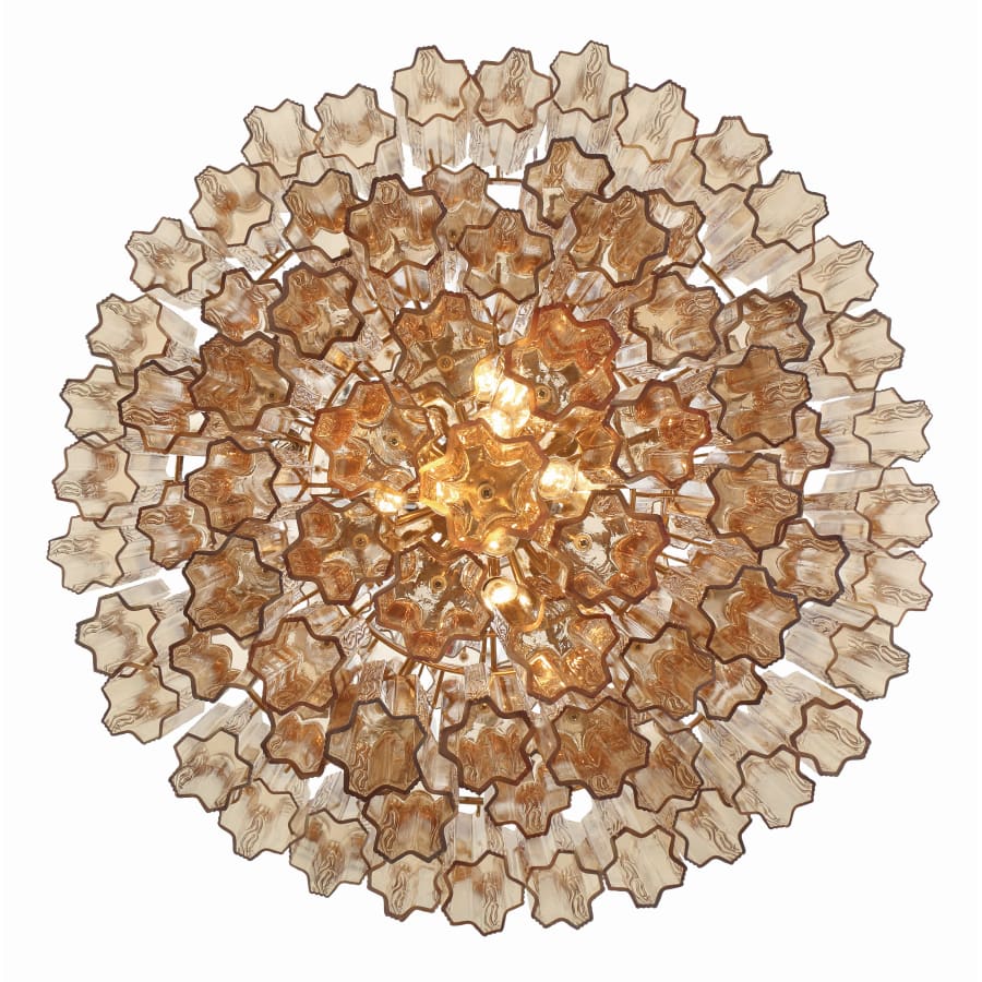 Addis Lighting Group Addis 20 Light 31in Crystal Waterfall Chandelier Aged Brass - Zelno Lighting