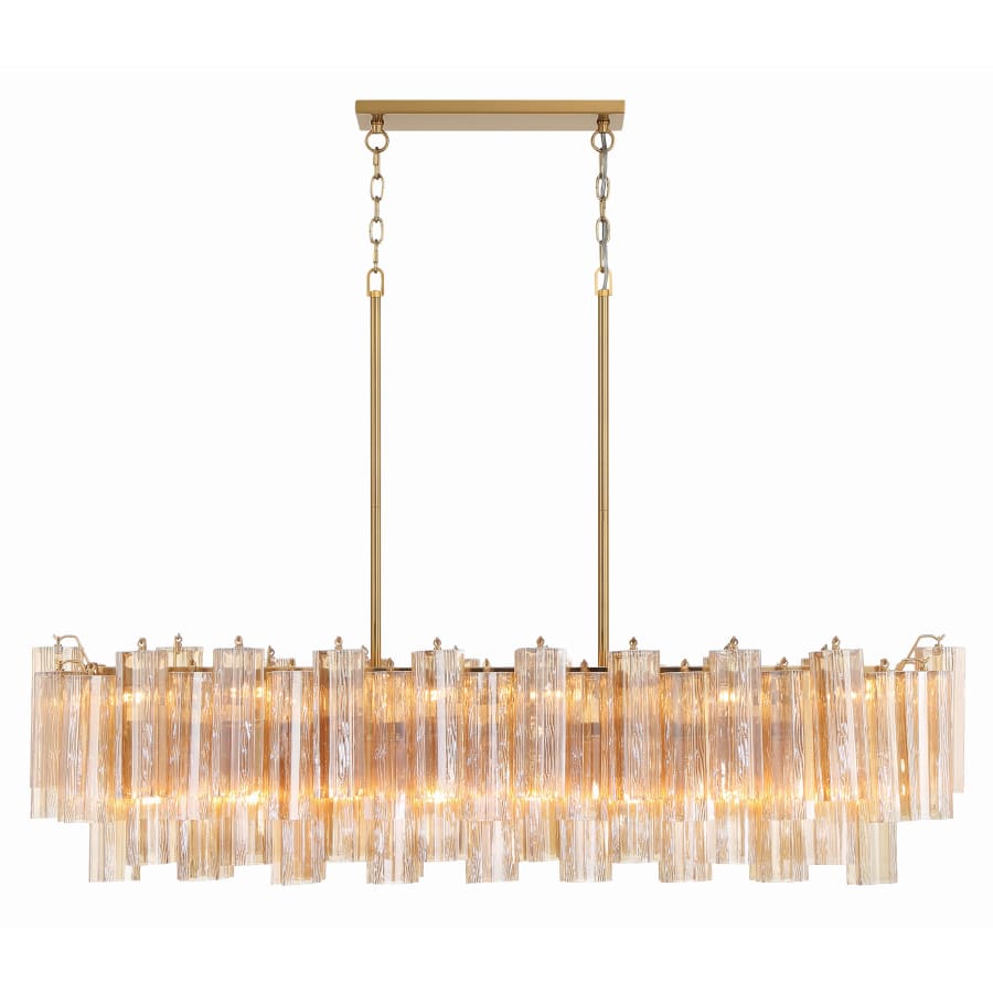 Addis Linear Crystal Chandelier 14 Light 52in - Zelno Lighting