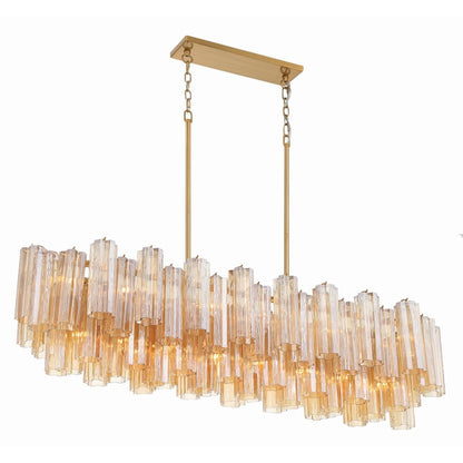Addis Linear Crystal Chandelier 14 Light 52in - Zelno Lighting