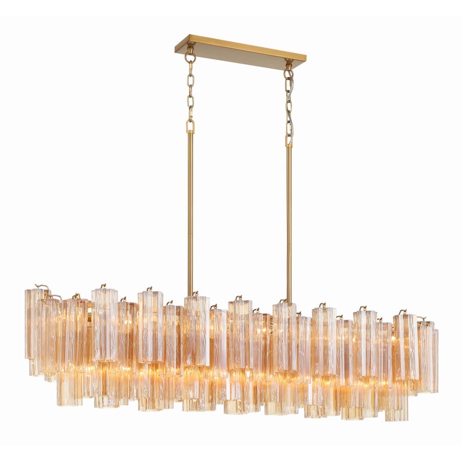 Addis Linear Crystal Chandelier 14 Light 52in - Zelno Lighting