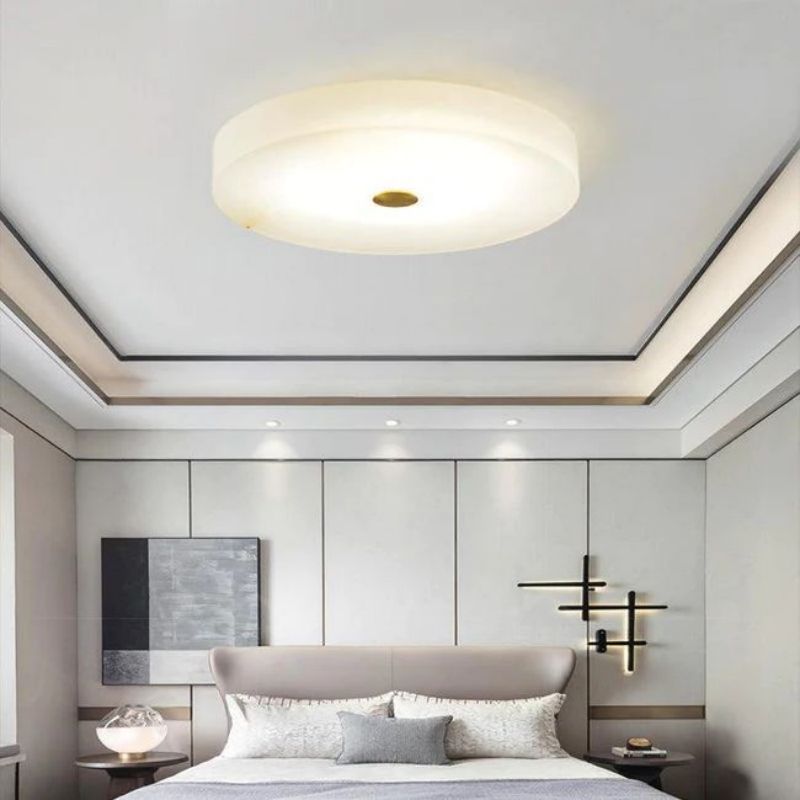 Alabaster Flush Mounted Round Led Chandelier - Zelno Lighting