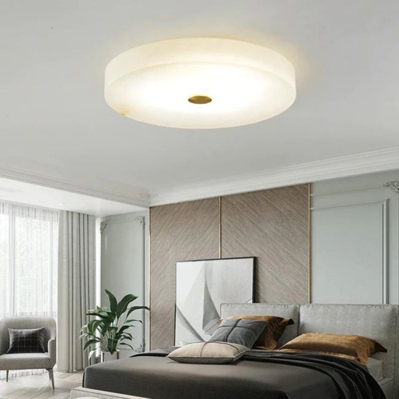 Alabaster Flush Mounted Round Led Chandelier - Zelno Lighting