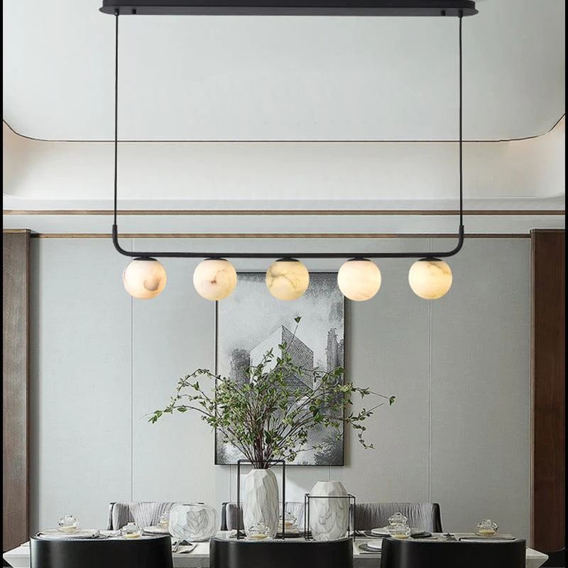 Alabaster Global Linear Pendant Chandelier - Zelno Lighting