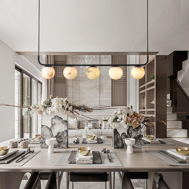 Alabaster Global Linear Pendant Chandelier - Zelno Lighting