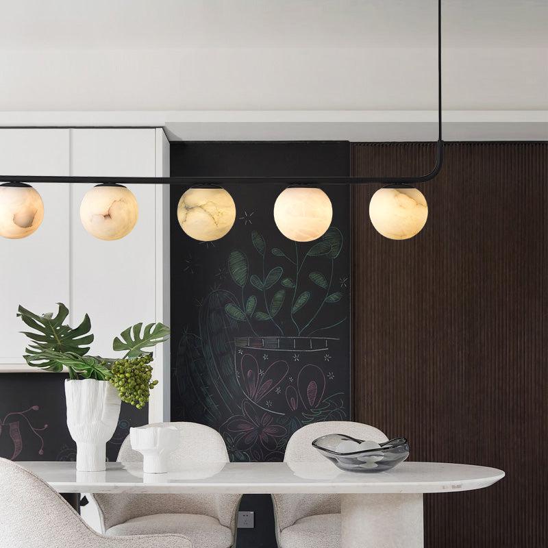Alabaster Global Linear Pendant Chandelier - Zelno Lighting
